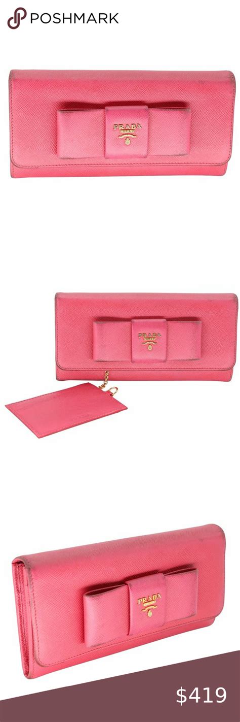 prada saffiano bow wallet|Prada saffiano wallet price.